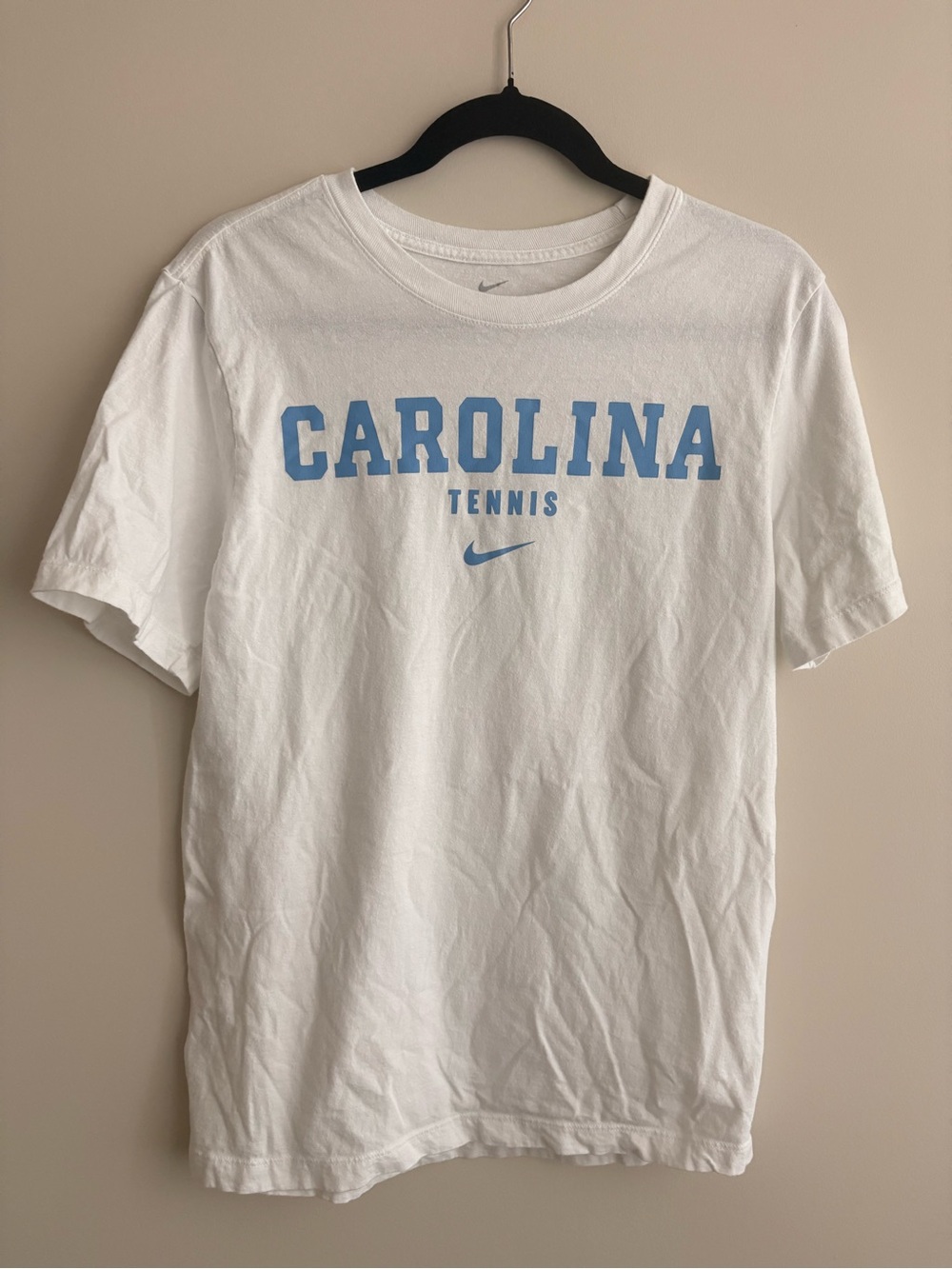 Nike White Blue Carolina Tennis T-Shirt Adult Size Small